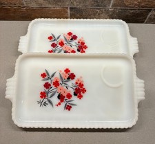 Vintage Anchor Hocking Fire King set 2 snack vanity tray Primrose pattern  picture