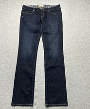 Vintage Paige Jeans Womens 31 Blue Heights Low Rise Straight Leg Y2K Dark Wash picture