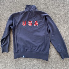 Nike Team USA Beijing 2008 Olympic Track Jacket Navy Blue Mens Large 08.08.08 picture