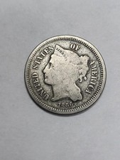 1866 THREE CENT Nickel CHEAP B picture