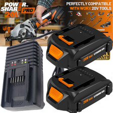 2PACK For Worx WA3575 20V PowerShare 2.0 Ah Battery / Charger 20 Volt WA3520 picture