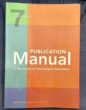 Publication Manual (OFFICIAL) 7th Edition of the American Psychological... picture