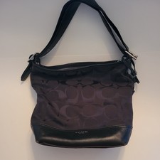 Coach Signature Legacy Leather Canvas 21149 Classic Preppy Black Bag Purse picture