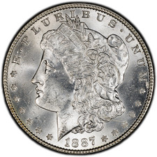 1887-P PCGS MS64 Morgan Dollar | Dazzling Blast White Surfaces | Superb Luster picture