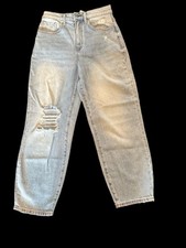 Evereve Women’s Ever Vintage Barrel Jeans Size 26 New with Tags Distressed NWT picture