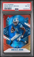 2021 Panini Phoenix AMON-RA ST. BROWN Fire Burst #131 PSA 8 NM-MINT RC ⭐ picture