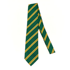 Vintage Ben Silver Pure English Silk Tie Green Yellow Stripes 3.25 x 56.5 picture