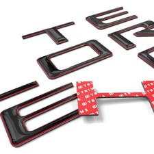 Black w/ Red 3D Domed Tailgate Letters compatible with Silverado 2019-2025 picture