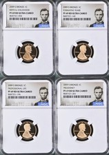 2009 S Bronze Lincoln Proof Cent Set PF69 RD Ultra Cameo - 4 Coins Lincoln Label picture