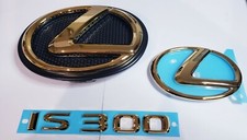FITS NEW LEXUS IS300 24K GOLD EMBLEM COMPLETE FRONT & REAR KIT 2016 2017 picture
