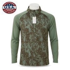 Michel Rouen Mens L Performance 1/4 Zip Pullover Green UPF 30+ NWT Golf picture
