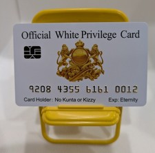 White for Privilege  Funny Fake Bankcard 8 COUNT.  picture