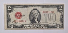 1928-D $2 RED SEAL US United States Note Avg Circ picture