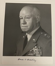 Vintage Omar Bradley Signed 8X10 B&W Matte Photo  picture