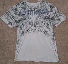 Vintage Affliction Los Angeles All Over Print White XXL T-Shirt picture