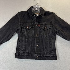 VTG Levi’s Trucker Jean Jacket Youth Size 12 Black 1985 Classic picture