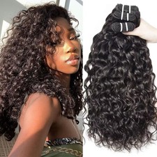 Brazilian Water Wave Wavy Human Hair Extensions 3 Bundles 300g Curly Weave Weft picture