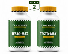 CrazyBulk Testo-Max Testosterone Boost  Bodybuilding Growth 90 Caps Pack 2 picture