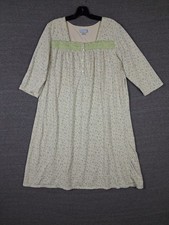 VTG Celestial Dreams Womens Nightgown XL Yellow Ditsy Floral Lace Trim Grannie picture