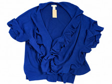 NWT Coldwater Creek Ribbed Knit Ruffle Wrap / Open-Front Cardigan picture