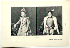 c1920-30s Infanta Isabella Infante Don Carlos Half Tone Print Sanchez Coello picture