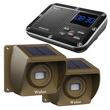Wuloo 1800feet Solar Powered Driveway Alarms Long Range Wireless Motion Sensors picture