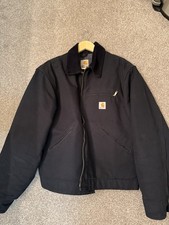 Vintage Carhartt Detroit Jacket J001 Black Made in USA Union Made Men's Large L picture