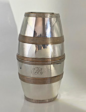 Antique c1805 Georgian Old Sheffield Plate Barrel Double Beaker Campaign Cup RB picture