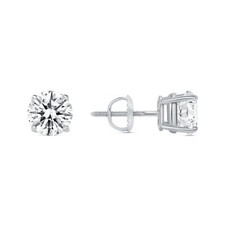 2.5 Ct Lab Created Grown Diamond E/VVS Round Solid 14K White Gold Earrings Studs picture