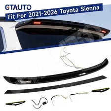 For 2021-2026 Toyota Sienna Rear Roof Spoiler Wing with LED Light Gloss Black picture