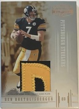 2005 Donruss Gridiron Gear Ben Roethlisberger Name Plate Black & Gold Patch  /30 picture