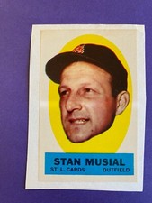 1963 Topps Peel-Offs STAN MUSIAL white back great centering & color MINT-GM picture