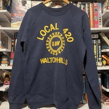 Vintage 80s/90s FFA Local 420 Walton Hills UAW Sweatshirt Raglan Agriculture XL picture