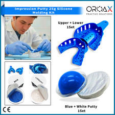 Dental Impression Putty Teeth Mold Kit Large Upper & Lower Impressions Trays picture