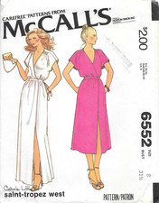 McCall's Sewing Pattern 6552 Misses' Petite Wrap Dress Size: 8 Bust: 31 1/2