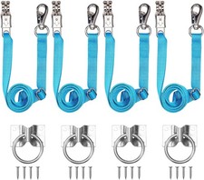 4‑Pack Blue Adjustable Nylon Horse Cross Ties with Snaps & 16 Mounting Screws picture
