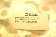 qty 6 - Spacers WHITE Polypropylene Unthreaded Round 0.75 od x 0.375 id  New picture