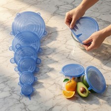 6-Piece Reusable Silicone Stretch Lid Set – Airtight Food Storage Covers picture