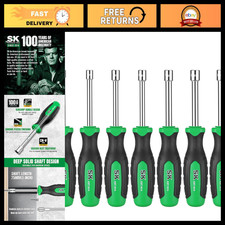 7-Piece Metric Nut Driver Set, 5-11mm, 3-Inch Deep Long Shaft, Durable Tools picture