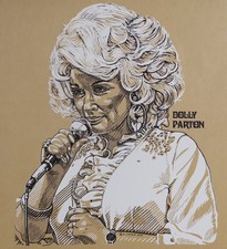 Pristine vintage Dolly Parton silkscreen by K. Chillis 1979 • MINT • RARE picture