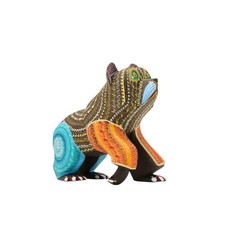 Hand-painted wooden bear alebrije: unique Mexican folk art sculpture picture