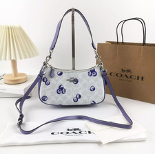 COACH CR292 Teri 2way Shoulder Signature Canvas Blueberry Print Outlet picture