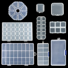 1pc Adjustable Compartment Jewelry Storage Box Transparent Organizer - NEW picture