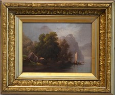 A fine Lake George painting, circa 1880, unsigned, nicely framed picture
