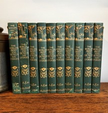 1929 World’s Best 100 Detective Stories Complete 10 Vol Dust Jackets Gilt Tops picture