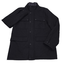 GUESS Black Wool Blend Jacket Coat w/ Removable Bib Mens Size Small picture