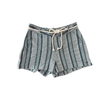 NWT Roxy Sailing Dream Stripe Drawstring Cotton Beach Coastal Shorts Nautical L picture
