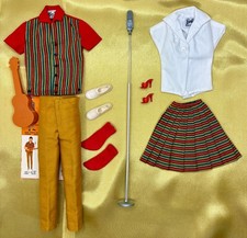#1423 Ken a Go Go 1966 Near Complete Vintage Barbie PAK Stripe Skirt Styles HTF picture