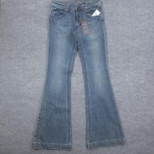 DL1961 Joy Longhorn Super High Rise Flare Jeans Womens 28 Blue Stretch Denim picture