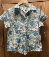 Talbots Petite Women’s Size 8 Button Down Short Sleeve Top Floral  Design NEW picture